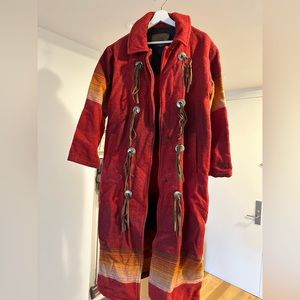 Vintage 80s Woolrich Aztec Print Wool Coat